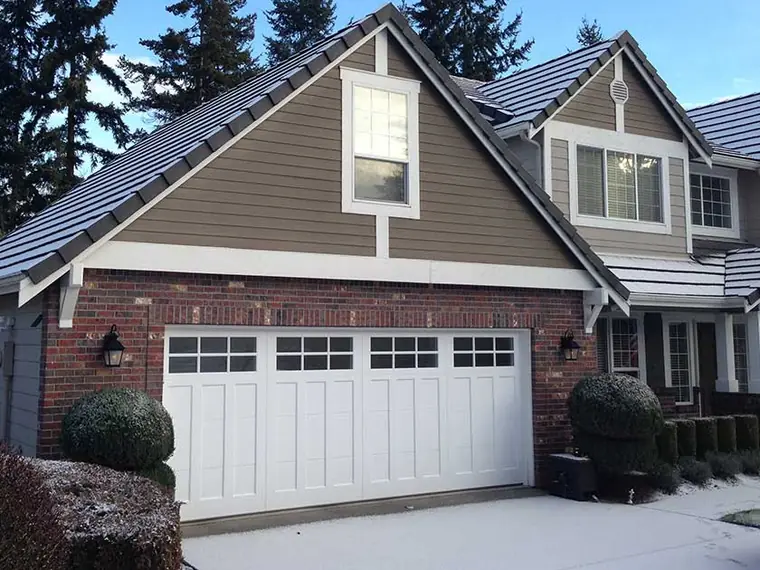 After: a white door with a row of lights across the top